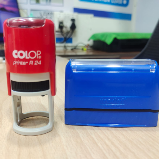 Trodat Pre Ink Stamp Seal displayed on a desk in MP - Image 2