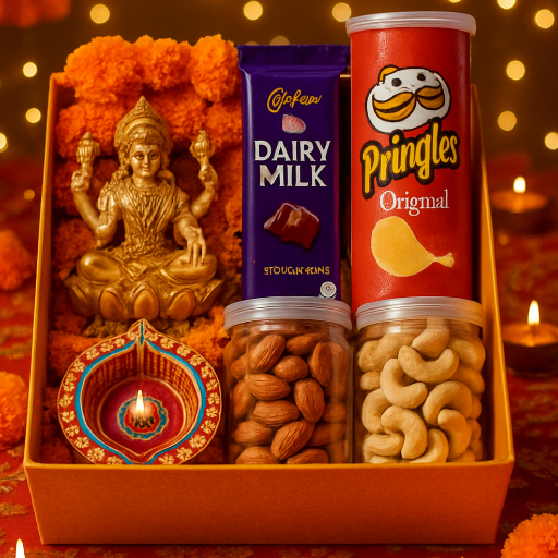 Premium Corporate Diwali Gift Box displayed with decorative elements in MP - Image 1