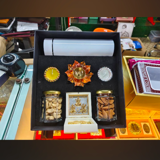 Premium Corporate Diwali Gift Box displayed with decorative elements in MP - Image 2