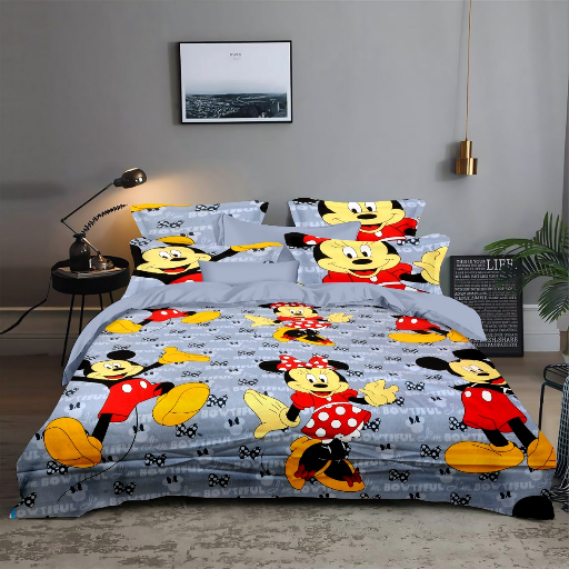 Kids Cartoon Series 100% Pure Cotton King Size Bedsheets featuring vibrant cartoon characters, soft fabric perfect for childr - Image 4