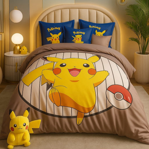 Kids Cartoon Printed King Size Bedsheet with matching cushion covers in Ghaziabad featuring playful and vibrant designs for c - Image 2