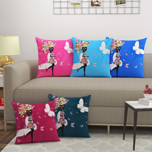 New Heavy jute cushion covers set showcasing vibrant colors and a shiny finish, ideal for home décor in Ghaziabad. - Image 1