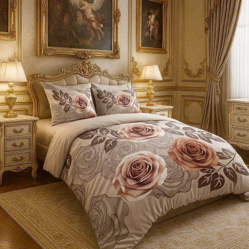 Luxurious DIGITAL KING PANEL DESIGNER KING SIZE BEDSHEET with two pillow covers in GHAZIABAD made from ultrasoft glace cotton - Image 3