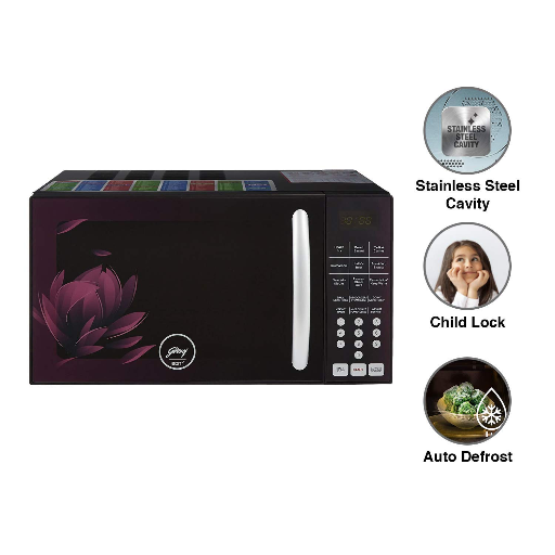 Godrej 25 L Convection Microwave Oven in Purple Petals displayed in a modern kitchen in Bengaluru - Image 1