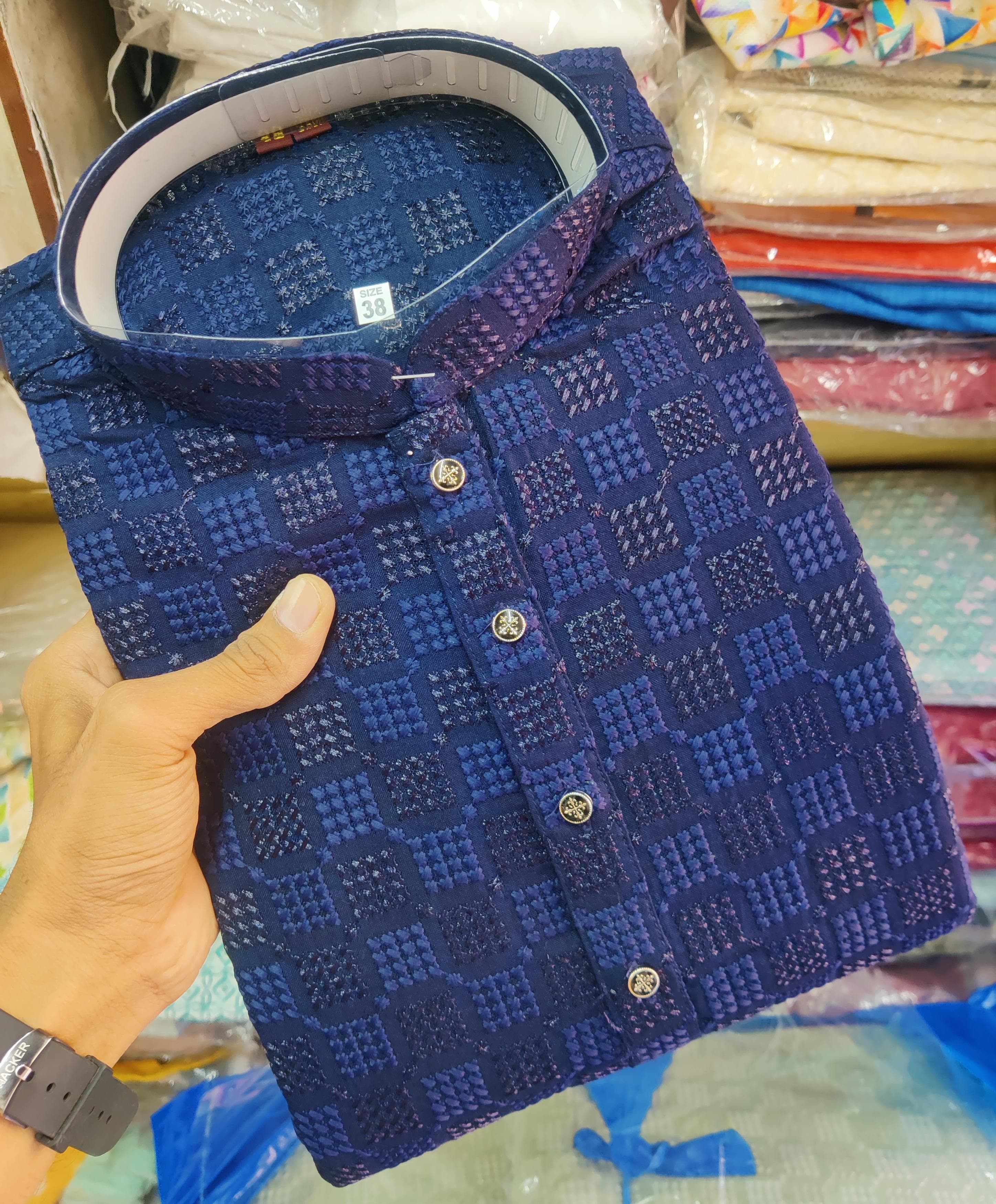  Elegant Lucknowi Kurta in GJ AADI STORES Hathikhana Corner, Ratanpole, Ahmedabad-380001