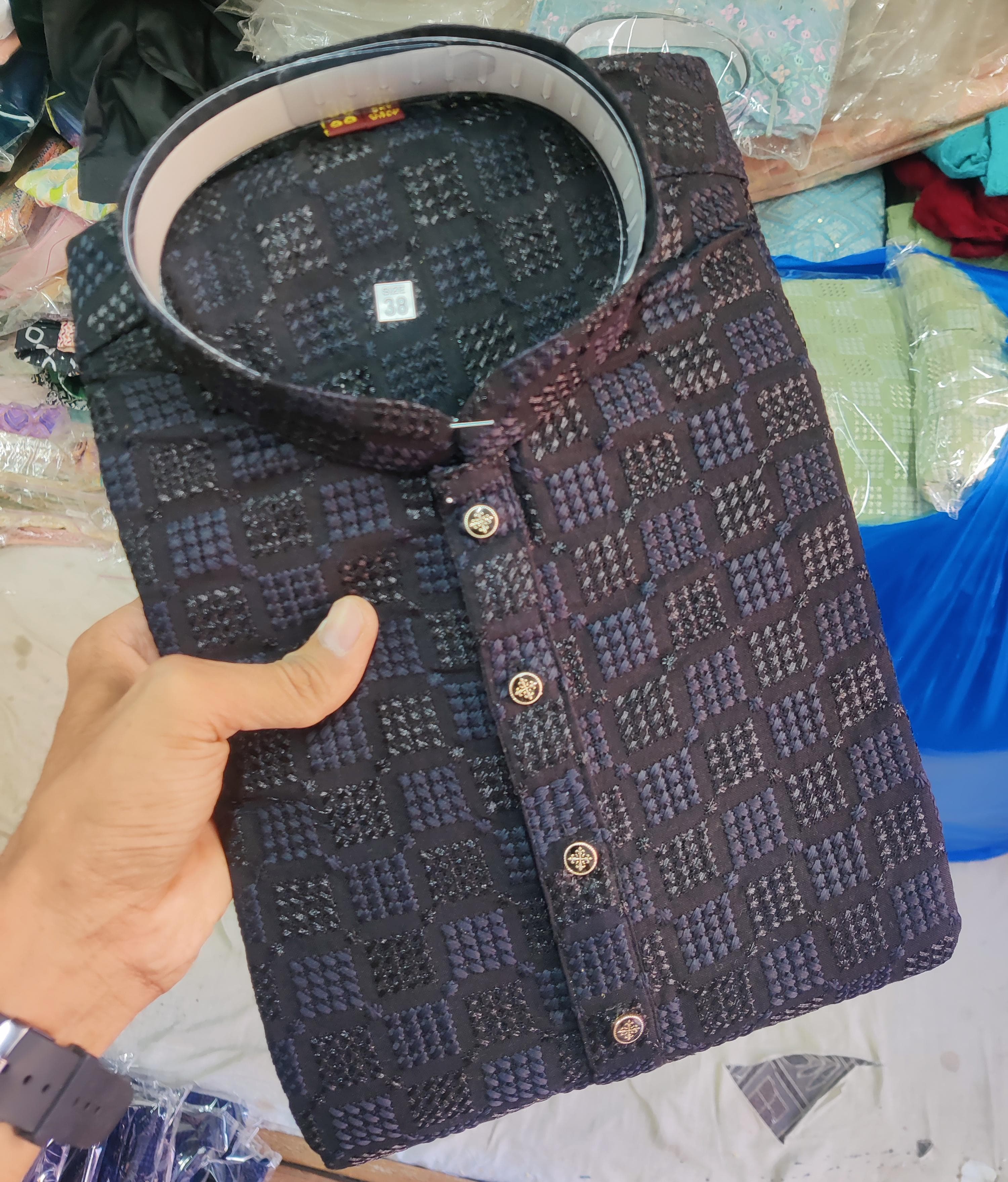  Classic Black Lucknowi Kurta for Men AADI STORES Hathikhana Corner, Ratanpole, Ahmedabad-380001