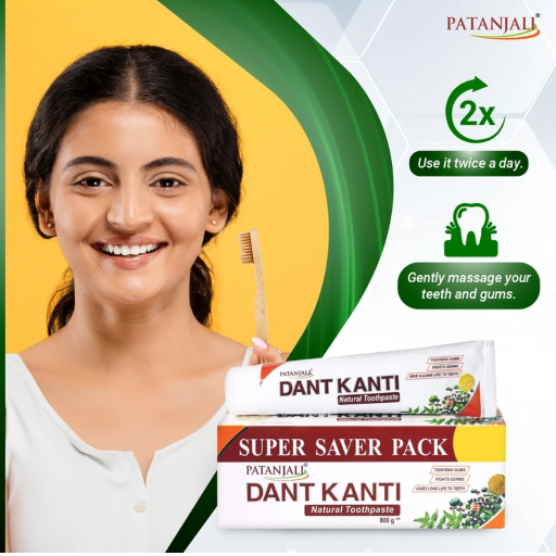 Dant Kanti toothpaste with herbal ingredients displayed on a shelf in Semariya, showcasing natural dental care benefits. - Image 2
