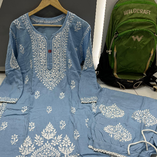 Elegant Soft Rayon Kurti Shalwar Set in vibrant colors available in Lucknow — designed for comfort and style with sizes rangi - Image 2