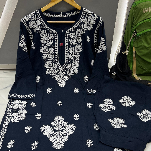 Elegant Soft Rayon Kurti Shalwar Set in vibrant colors available in Lucknow — designed for comfort and style with sizes rangi - Image 3