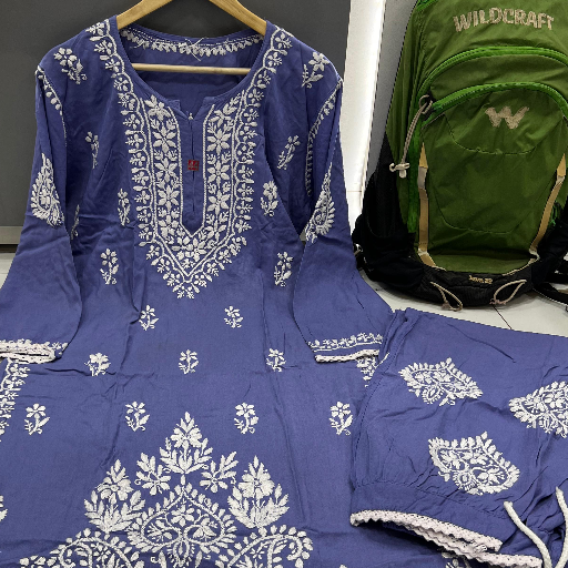 Elegant Soft Rayon Kurti Shalwar Set in vibrant colors available in Lucknow — designed for comfort and style with sizes rangi - Image 4