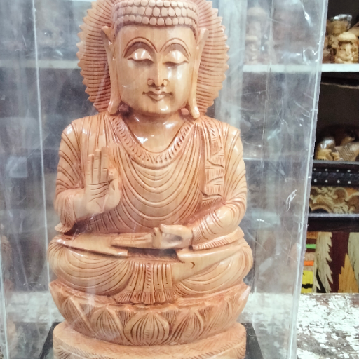 BALAJI HANDICRAFTS - Whitewood Buddha Serenity Statue in Mysore
