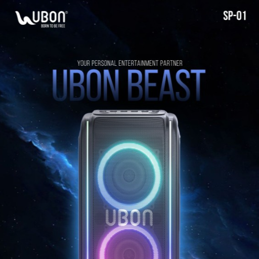 UBON SP-01 speaker showcasing sleek design and premium audio quality in Varanasi, ideal for music lovers.