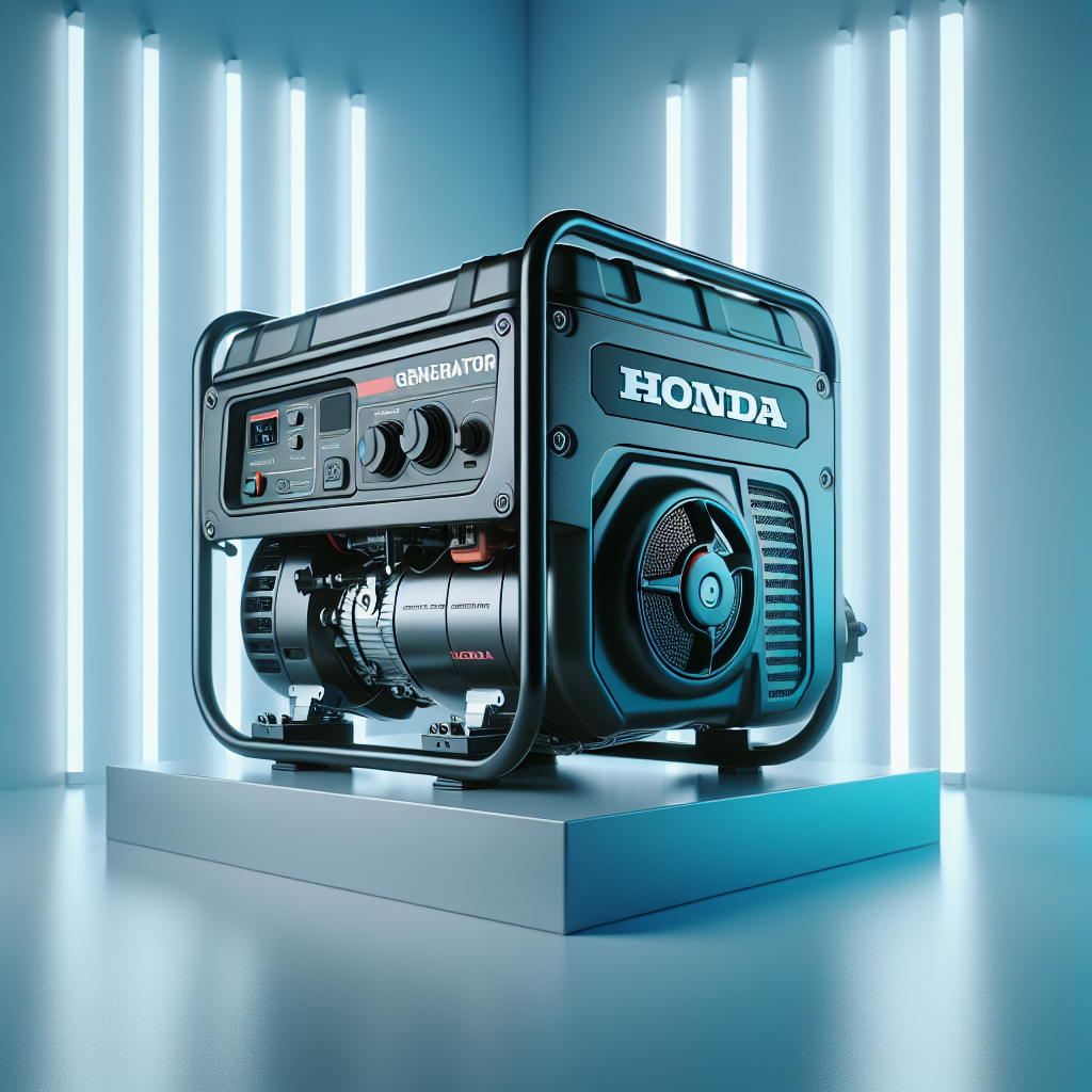 Honda generator designed for portable power use, showcasing its compact form and features, available at M S PARVIN HARDWARE i