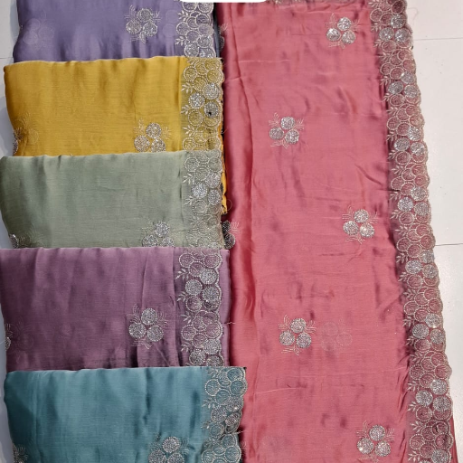Elegant satin saree in bright color displayed in Jalgaon, featuring a smooth texture and luxurious drape.