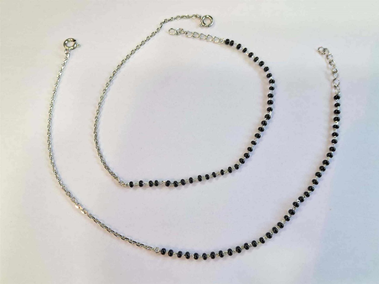 Black Bead Silver Payals in Ahmedabad