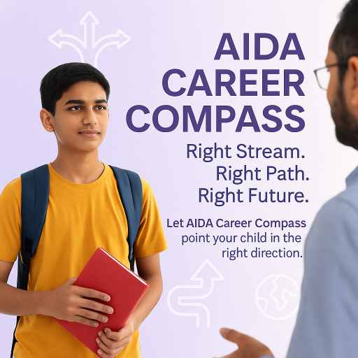  AIDA Career Compass - Stream & Future Clarity AIDA ACADEMY OF EXCELLENCE 45, NCL North Avenue, Ruby Block, Kompally-Suchitra Road