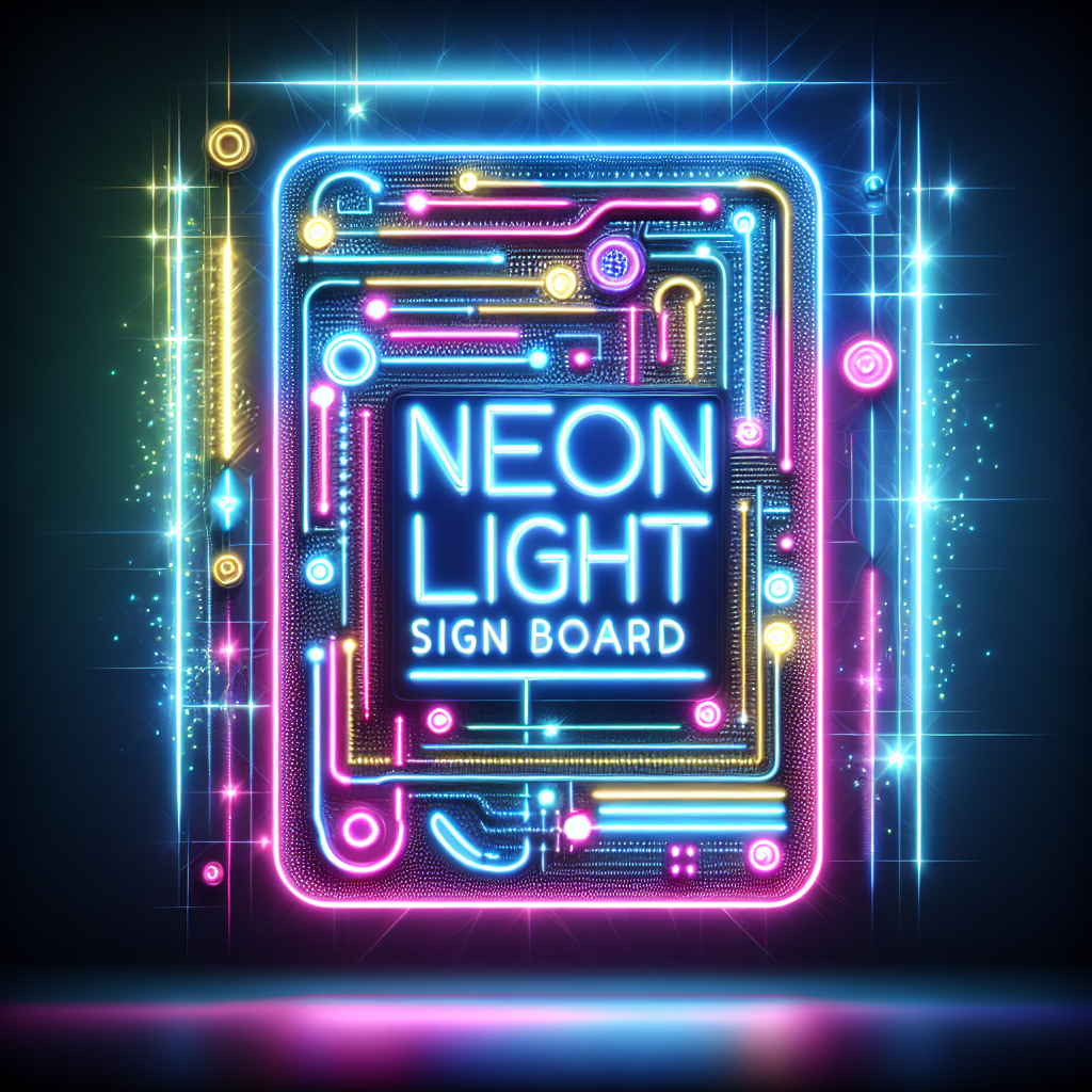 Vibrant neon light sign board showcasing colorful illumination in Pune, perfect for home or business decor