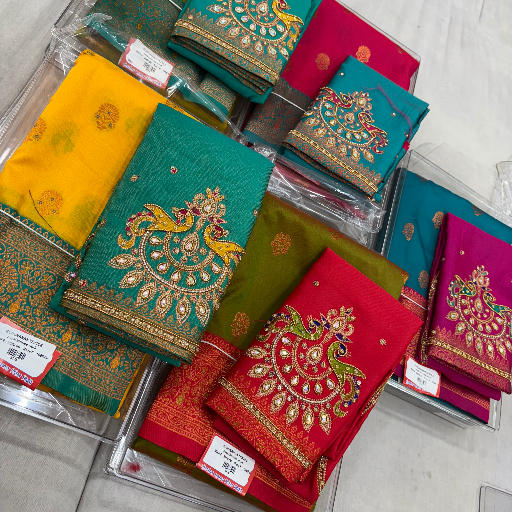 Gurunanak textiles - Silk Paithani Ari Work Blouse in BODWAD