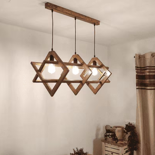 MDR TENT LIGHTS AGENCY - Paragon 3 Series Brown Solid Wood Cluster Hanging Light in PATNA