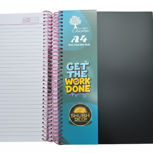 SHUBHDEEP STATIONERY - SHUBHDEEP A-4 Black Sheet Notebook Gwalior in GWALIOR