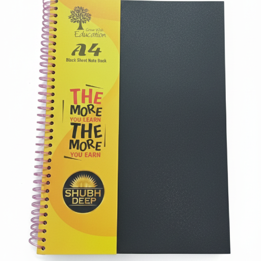SHUBHDEEP STATIONERY - SHUBHDEEP A-4 BLACK SHEET SPYRIL NOTEBOOK Gwalior in GWALIOR