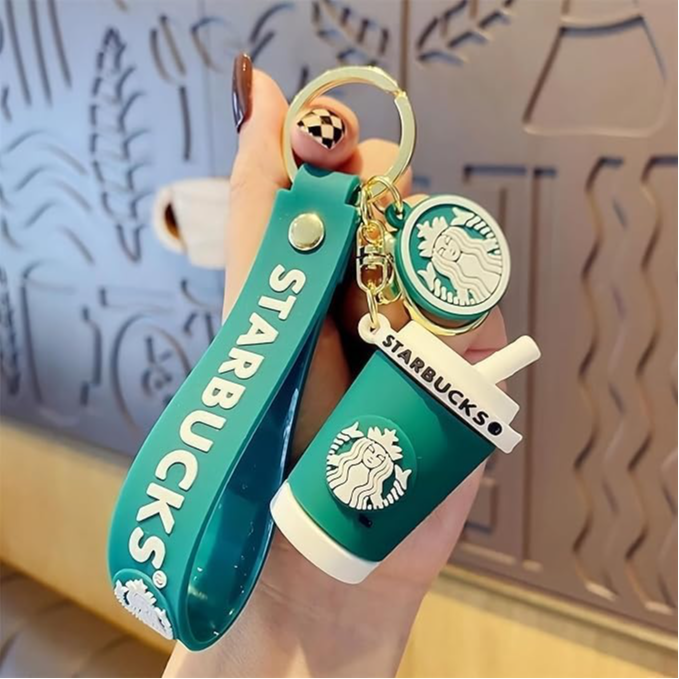 Cute silicon Starbucks Keychain for girls and boys in Shahjahanpur, featuring a colorful design perfect for style. - Image 1