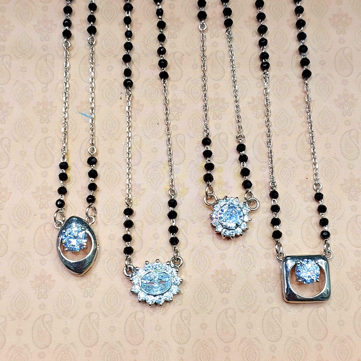 Elegant Silver Neckpiece with Modern Pendants Kolkata