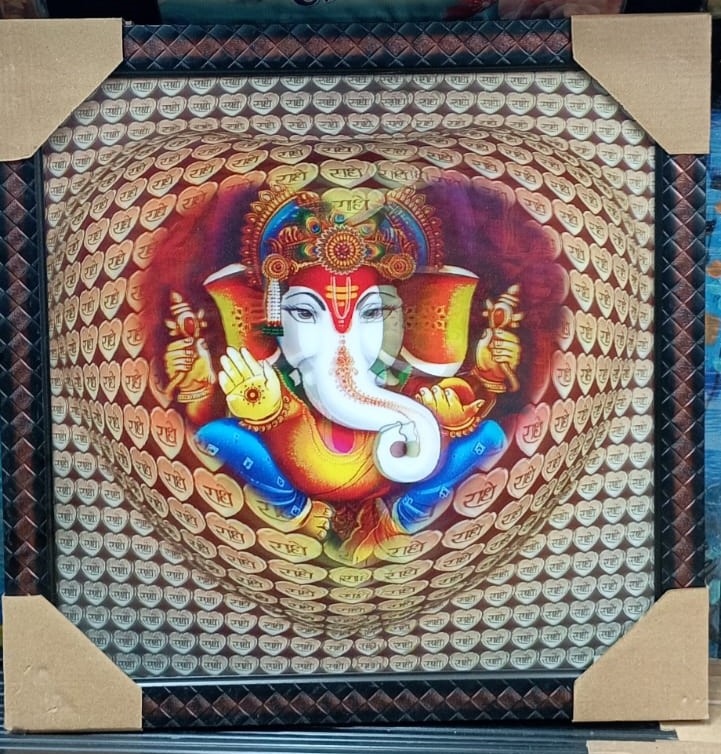 16x16 5D Shree Ganesh Frame featuring intricate details and a captivating 5D effect, perfect for divine blessings in DL.