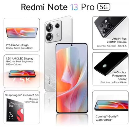 Redmi Note 13 Pro 8GB 128GB smartphone in Coral Purple displayed at VIRAJ ENTERPRISES, Aurangabad.