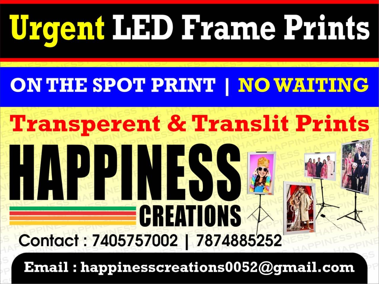 HAPPINESS CREATION - LED Frame Prints - High-Quality Instant Prints in Vapi