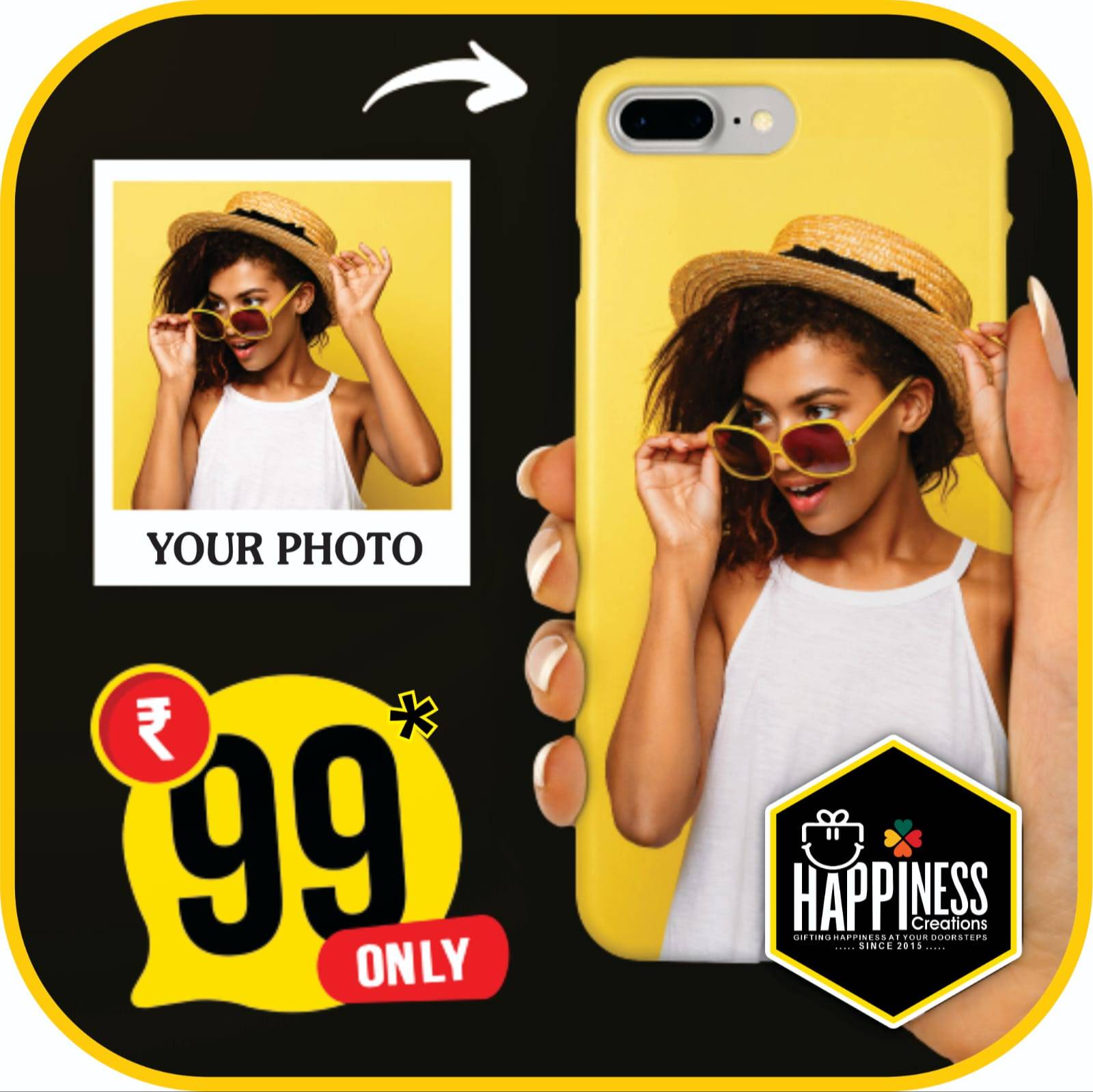 HAPPINESS CREATION - Customizable Photo Phone Case - Killa-Pardi in Vapi