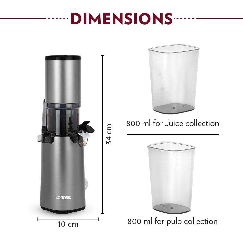 Borosil Easy Cold Press Slow Juicer displayed in a Bengaluru kitchen setting - Image 1