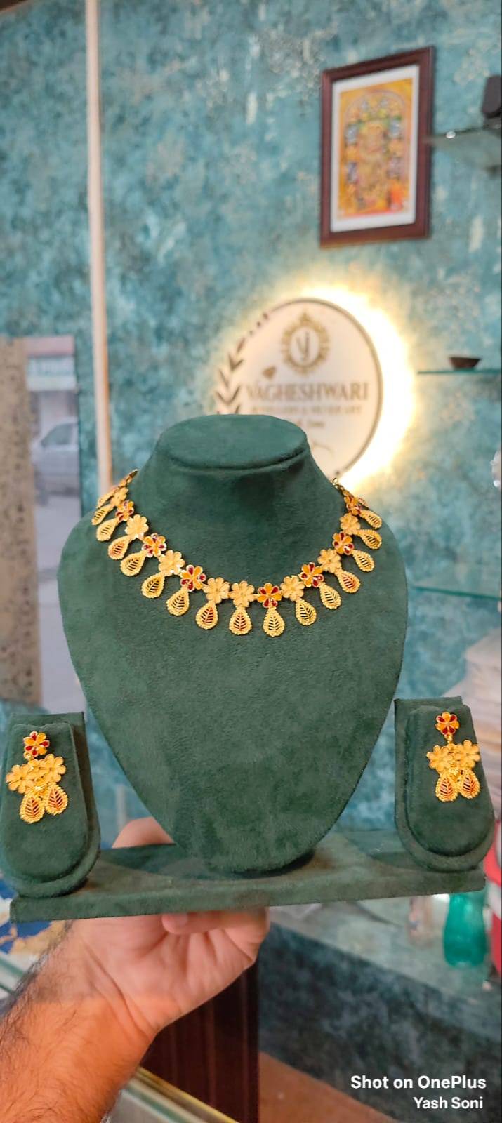 Floral Gold Plated Necklace Set Banswara - YASH SONI