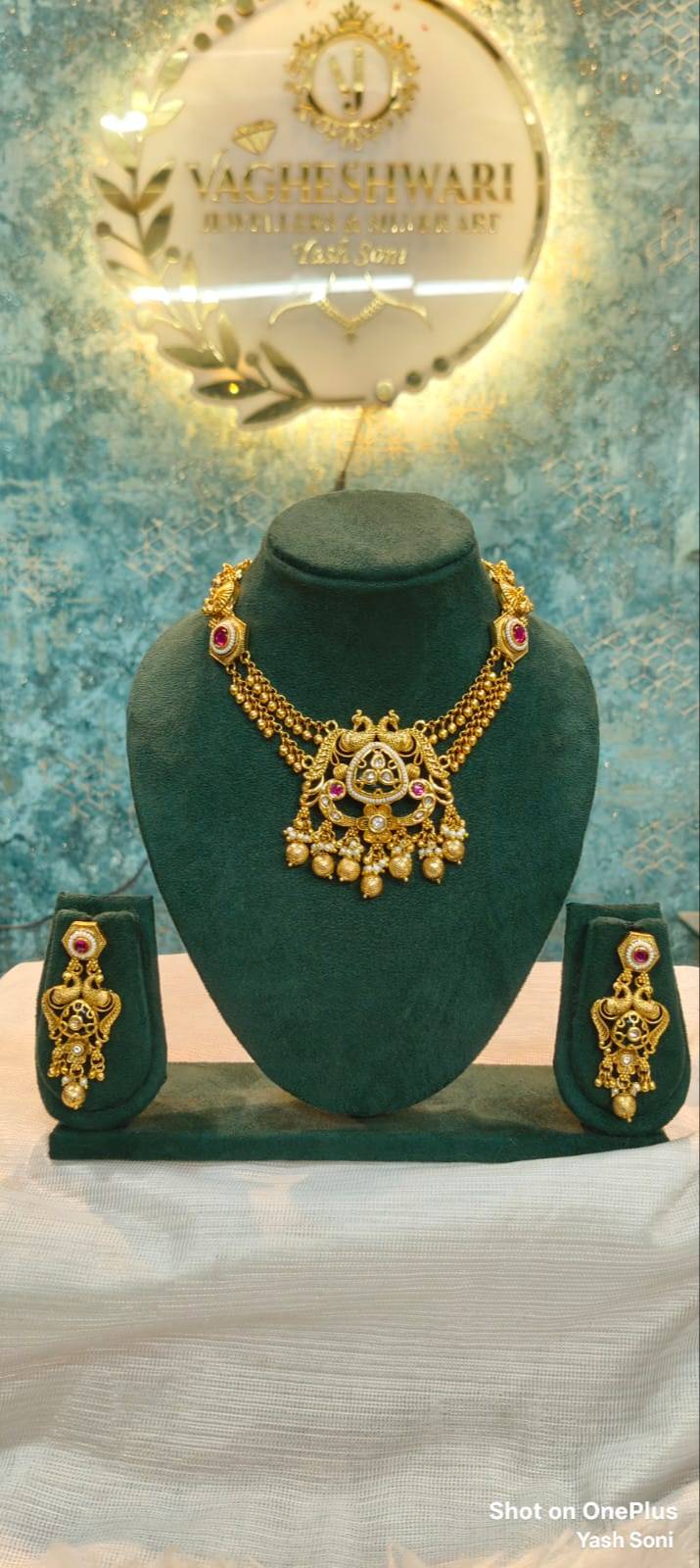 Vagheshwari Gold-Plated Necklace Set Banswara