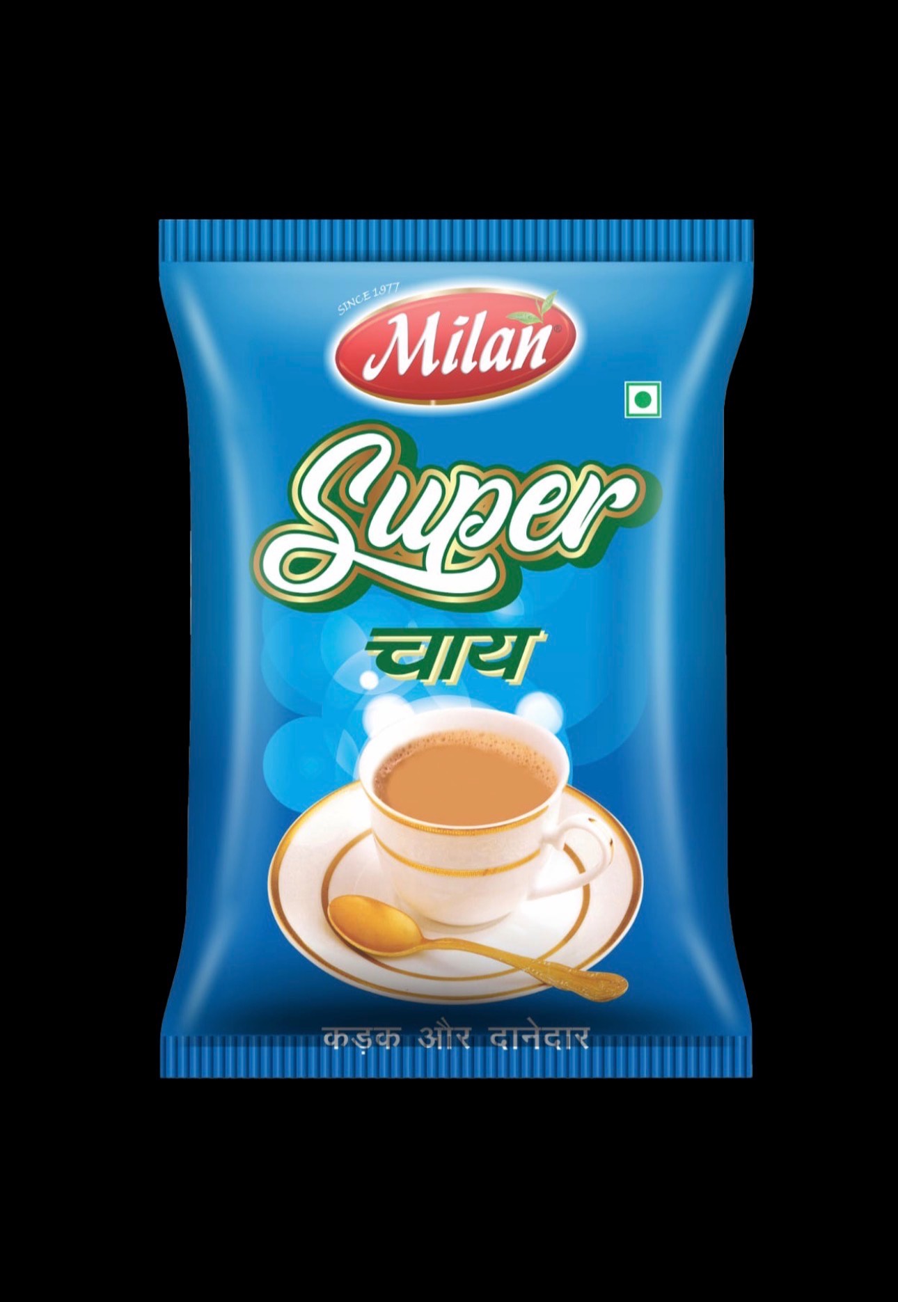 A package of Milan Super Tea featuring an aromatic 100% Assam CTC blend, perfect for tea enthusiasts in Jabalpur.