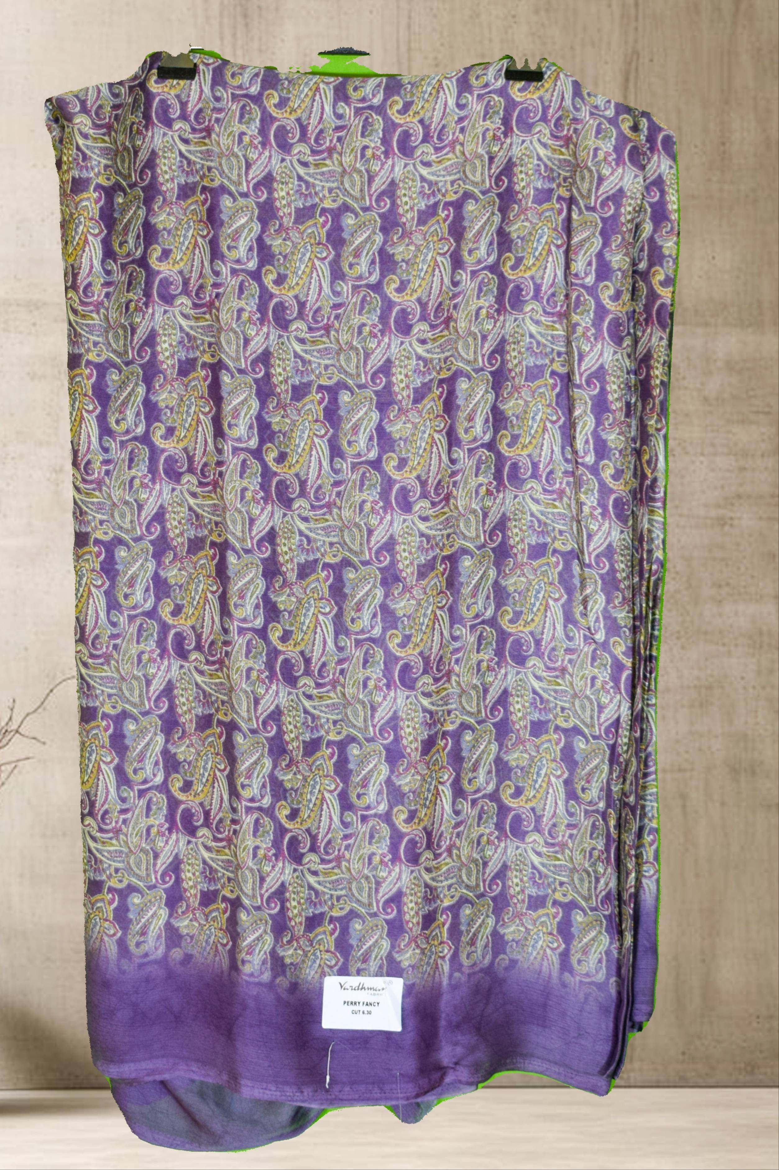 Chiffon Purple Paisley Printed Saree in GORAKHPURMP showcasing elegant paisley design in vibrant purple hues, perfect for spe - Image 1