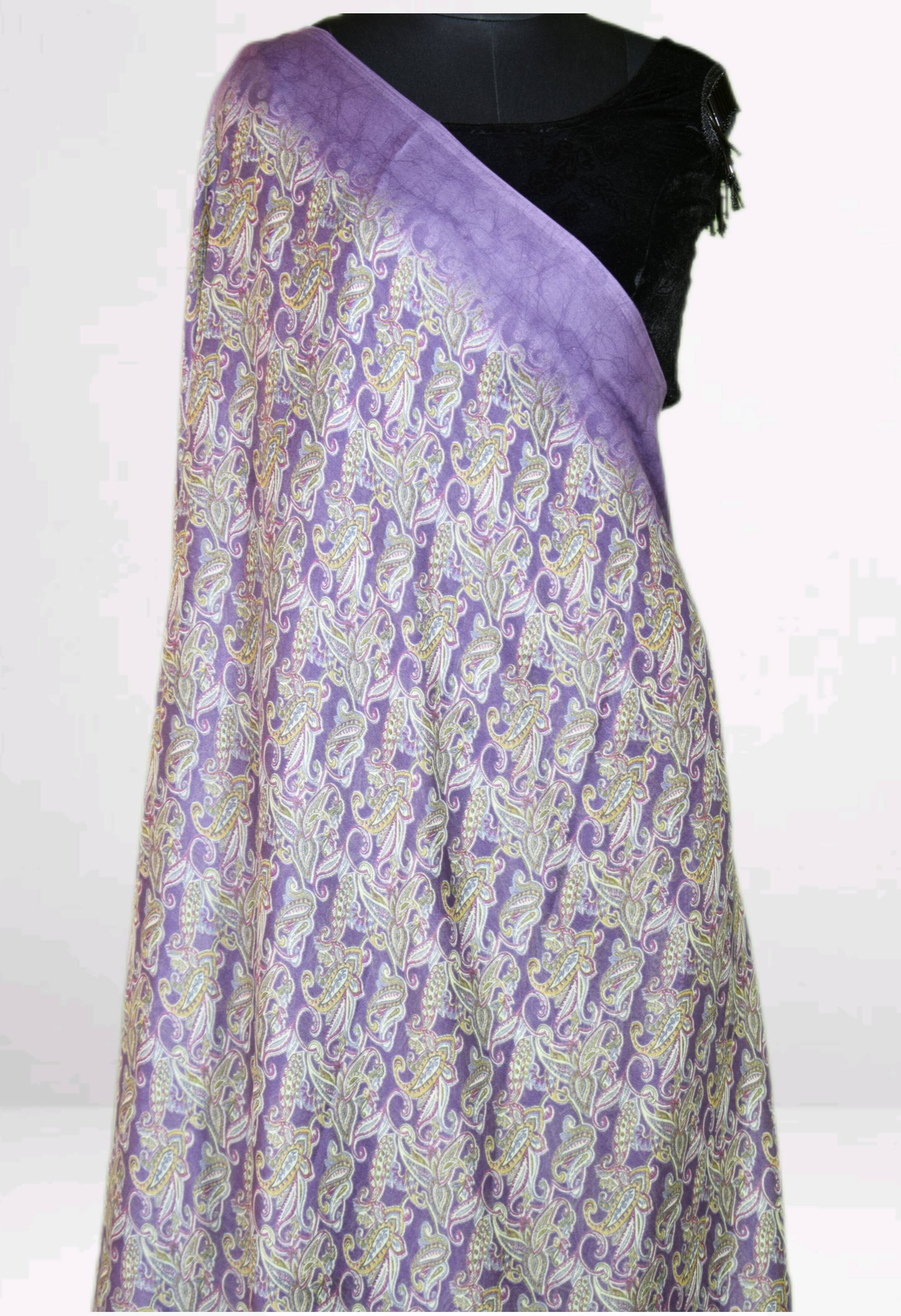 Chiffon Purple Paisley Printed Saree in GORAKHPURMP showcasing elegant paisley design in vibrant purple hues, perfect for spe - Image 4