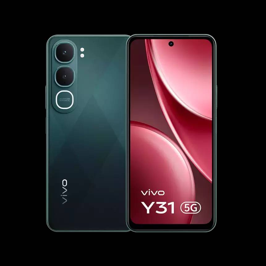 Vivo Y31 5G Smartphone with 48MP camera displayed on a table, showcasing its sleek design and vibrant screen in Nawa.