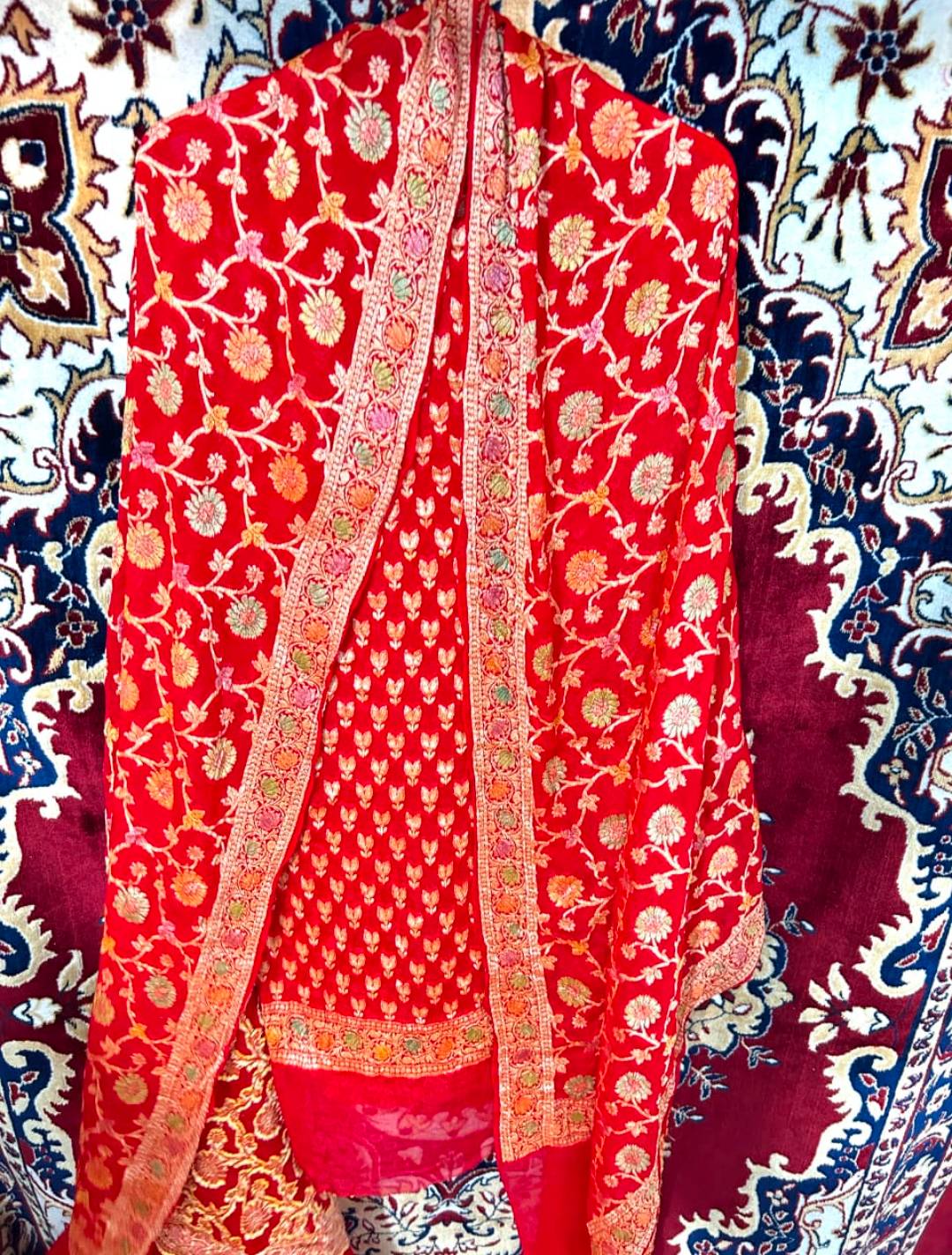 Elegant Chiffon Banarasi Suit in vibrant colors, showcasing intricate designs, perfect for ethnic occasions — Chiffon Banaras