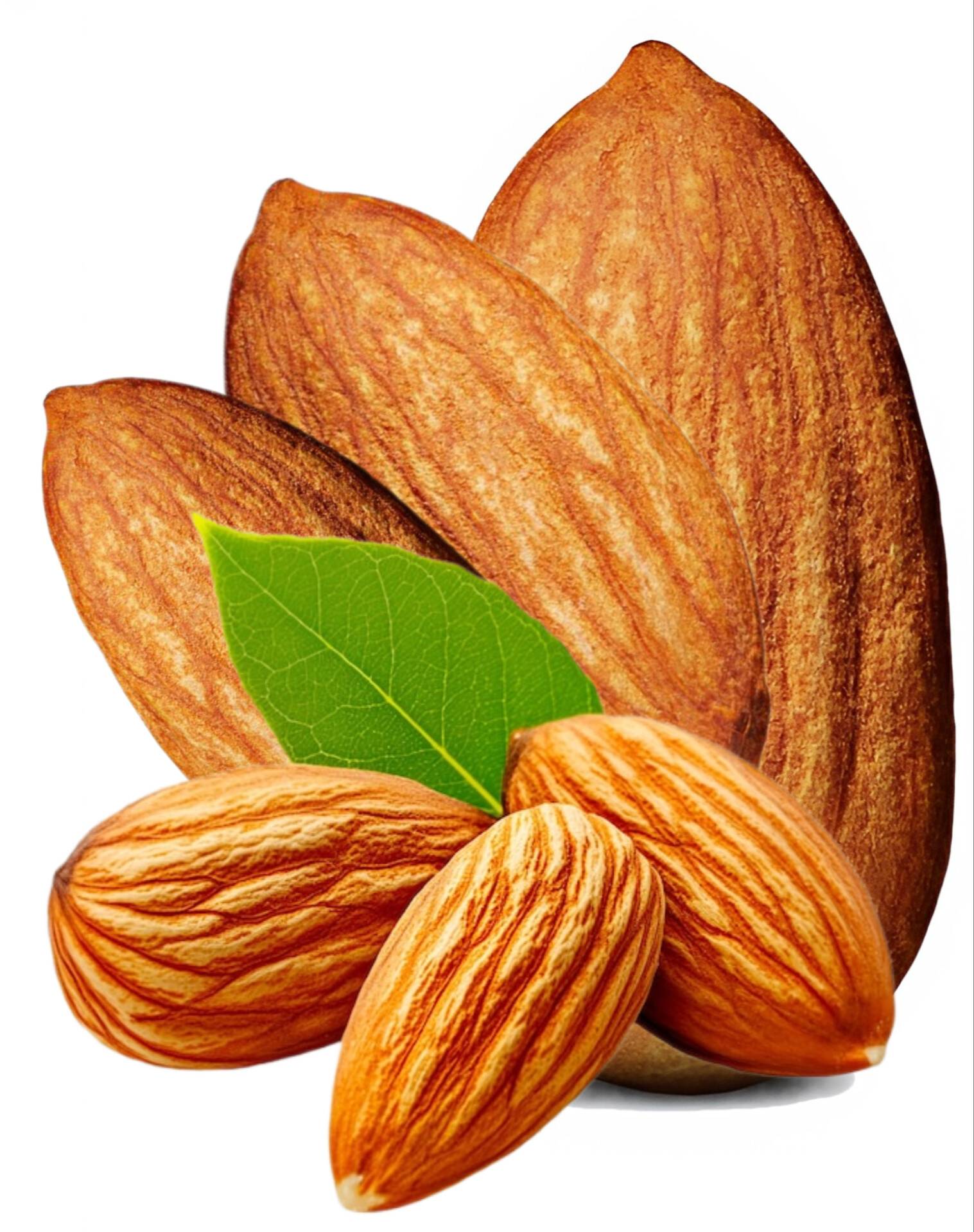 Nutritious Almond Jumbo on a wooden table, showcasing large, plump almonds with a rich brown hue, perfect for health enthusia