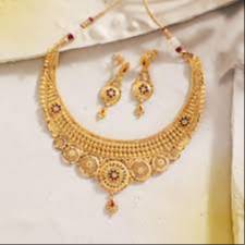 Elegant Gold Finish Necklace Set
