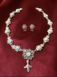 Floral Silver Necklace Set - Muzaffarnagar
