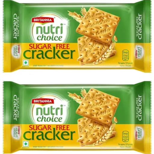 Britannia Nutri Choice SUGAR FREE cookies, a sugar-free snack option, neatly packaged, ideal for health-conscious consumers i