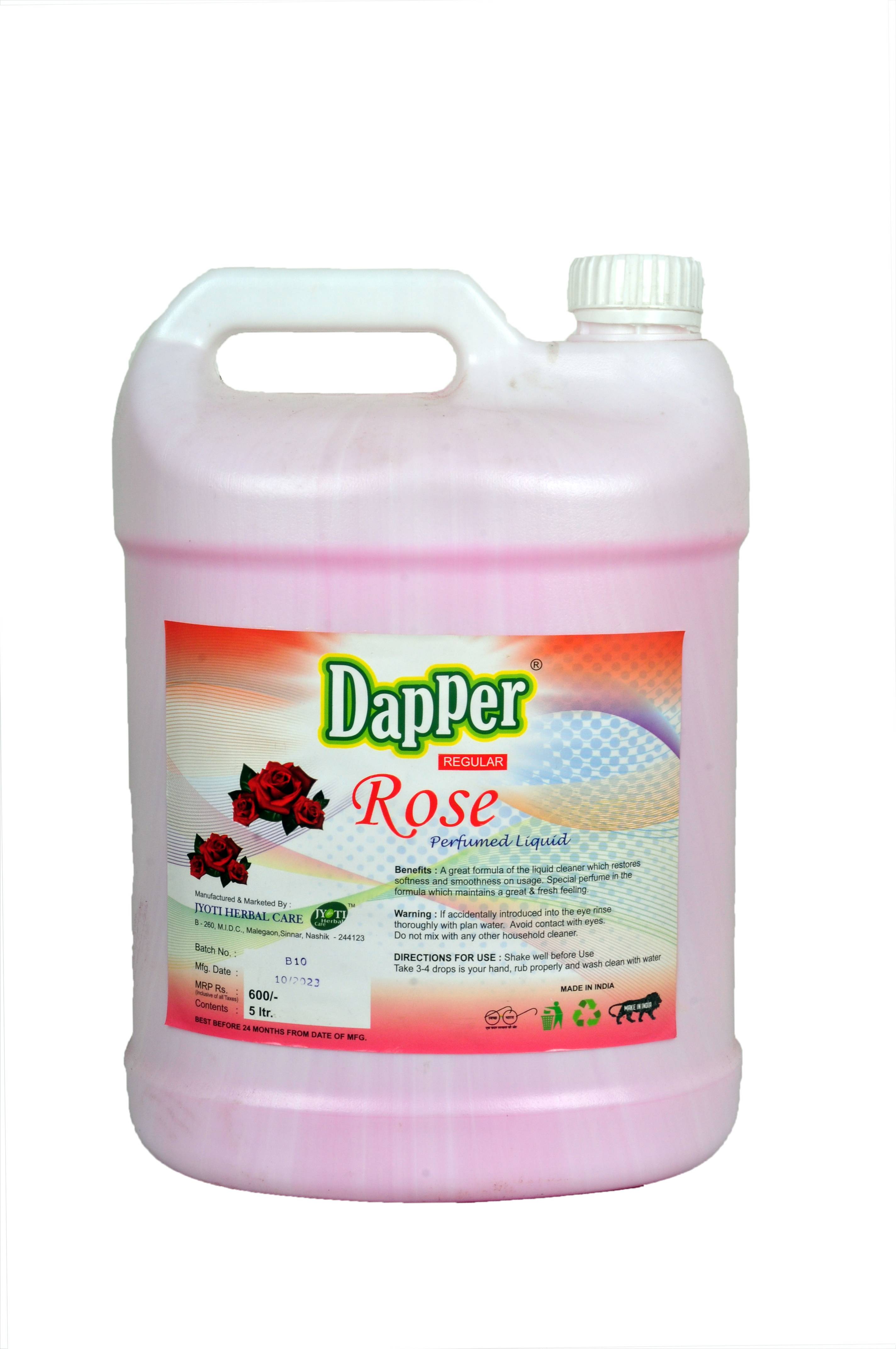 Dapper Rose Perfumed Liquid Cleaner in PIMPLEGAON — a 5-liter bottle featuring a rose design, ideal for effective home cleani