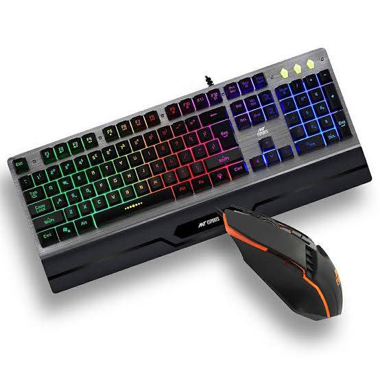 Ant Esports Gaming Keyboard and Mouse combo with customizable RGB lighting displayed on a desk in JAMNAGAR.
