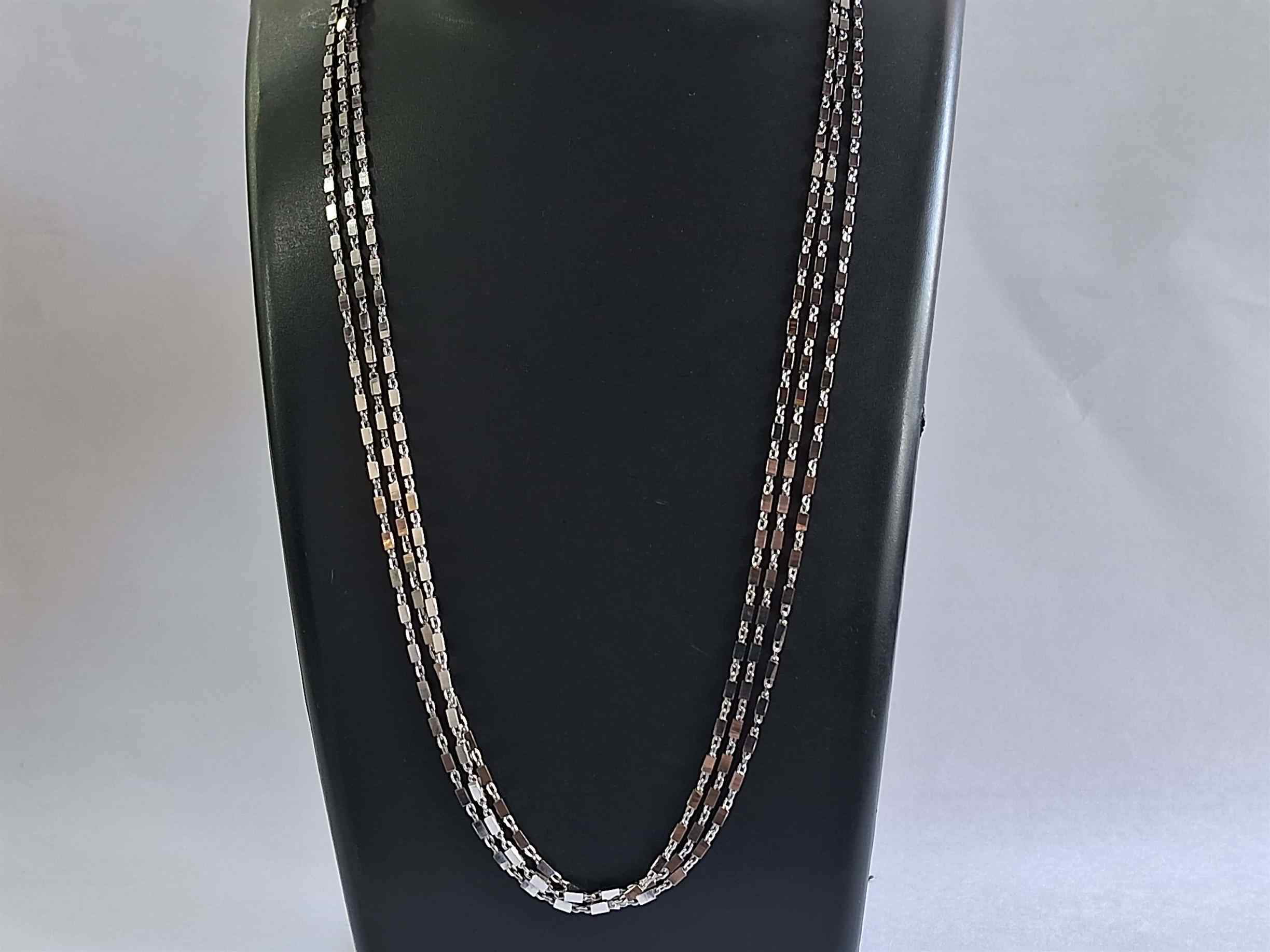 3 Lines 925 Silver Chain Triple Layer Necklace Ahmedabad