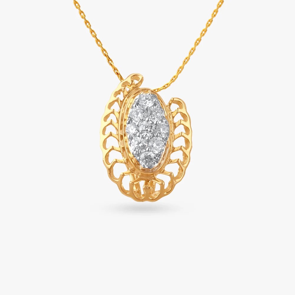 Elegant Gold and Diamond Pendant in JANSUI
