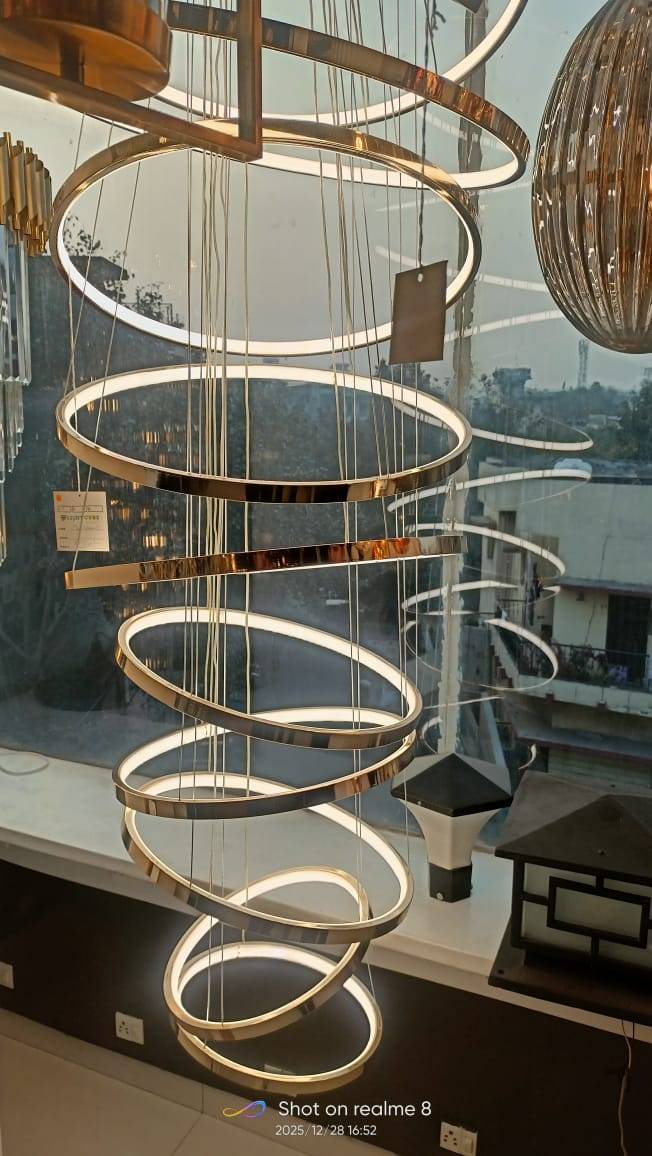 RAKSHITA SALES - Modern Spiral LED Chandelier in Sagar in SAGAR