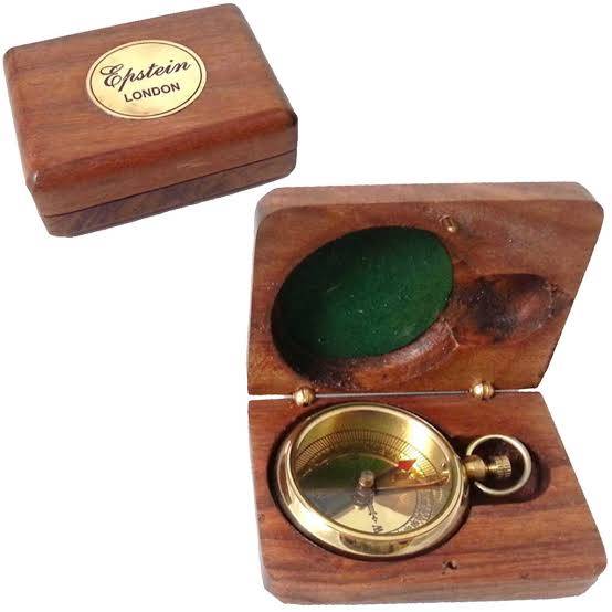 Vintage Brass Pocket Compass with intricate design and needle, ideal for navigation, from NOBEL HANDICRAFTS in Bijnor