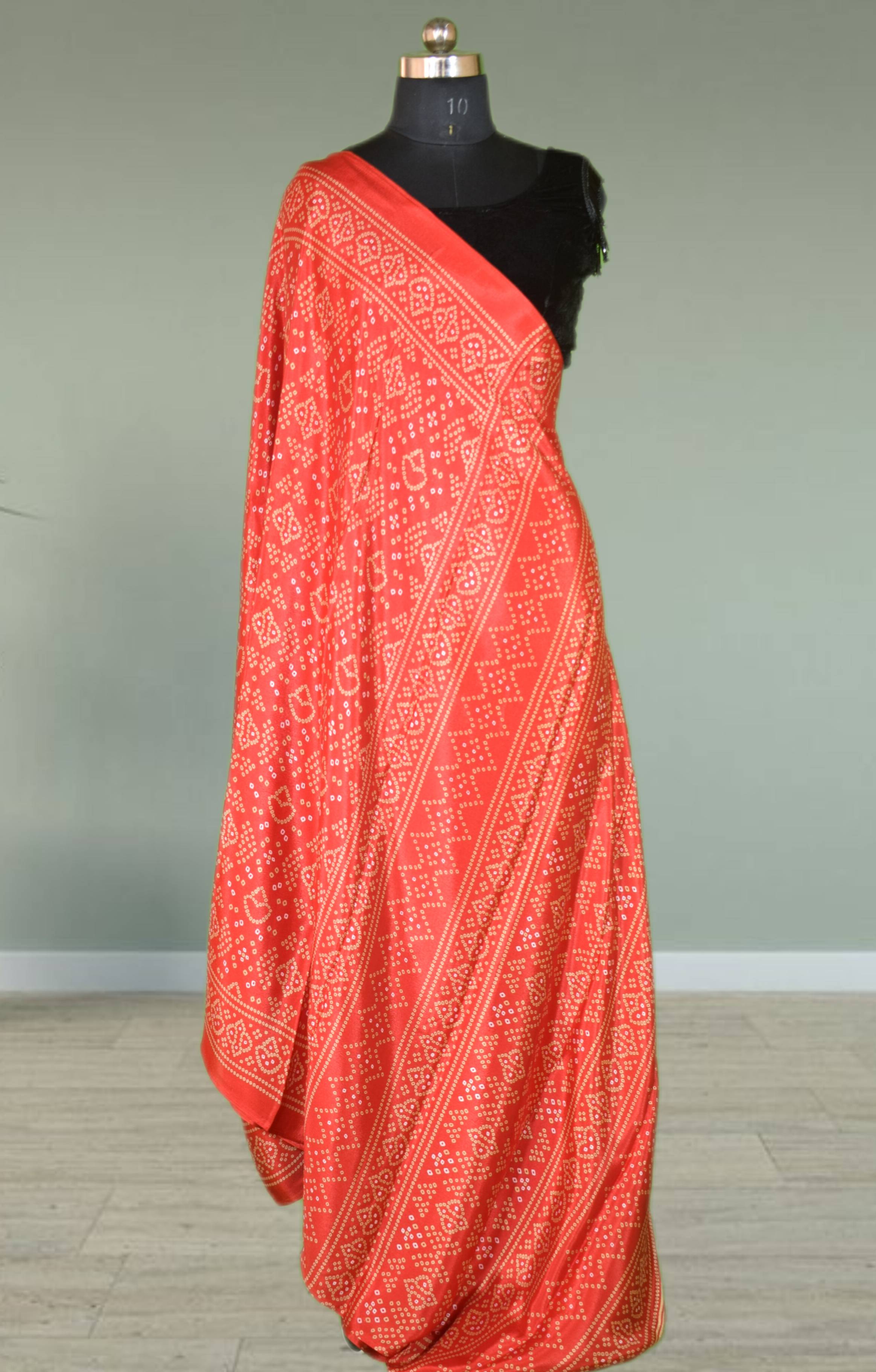 Beautiful Italian silk saree with chunari pattern, showcasing intricate designs and elegance, available in Gorakhpurmp